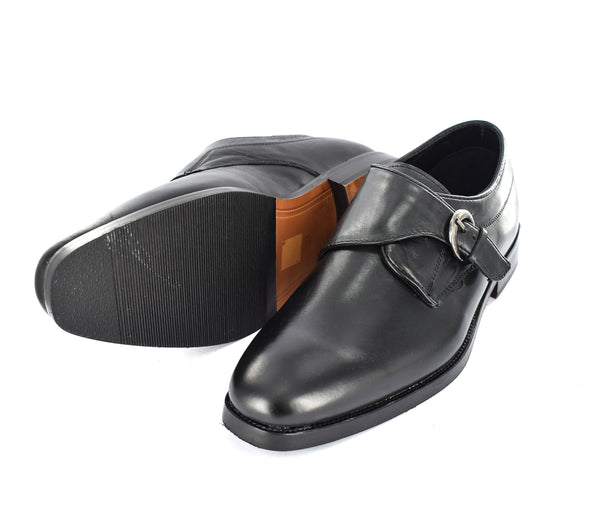 MENS LEATHER MONK SINGLE BUCKLE FORMAL/CASUAL SHOES