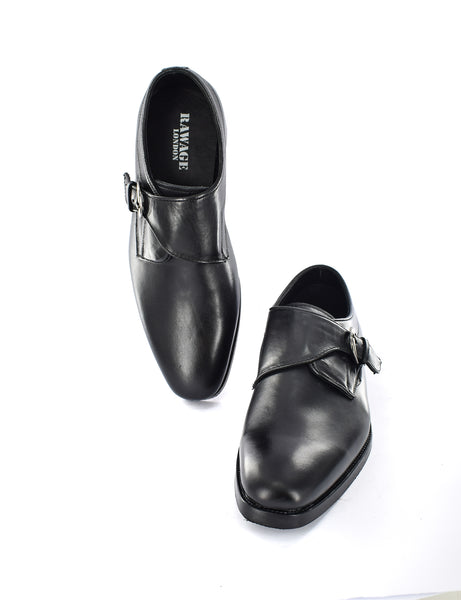 MENS LEATHER MONK SINGLE BUCKLE FORMAL/CASUAL SHOES