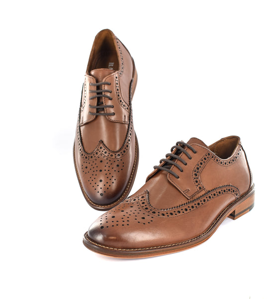 MENS FORMAL BROGUE LEATHER DRESS/ OFFICE/ WORK /CASUAL SHOES