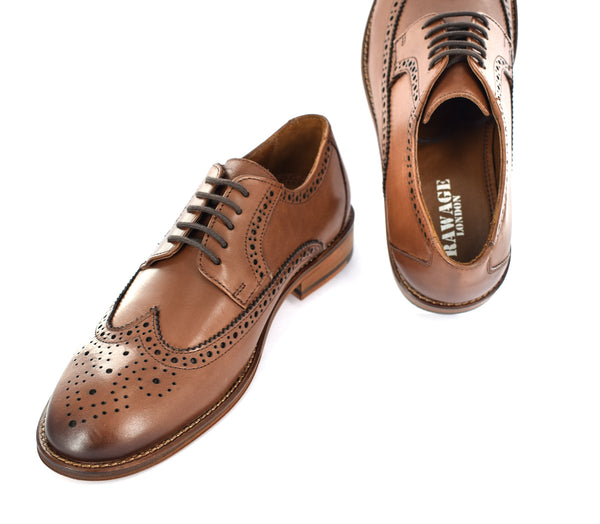 MENS FORMAL BROGUE LEATHER DRESS/ OFFICE/ WORK /CASUAL SHOES