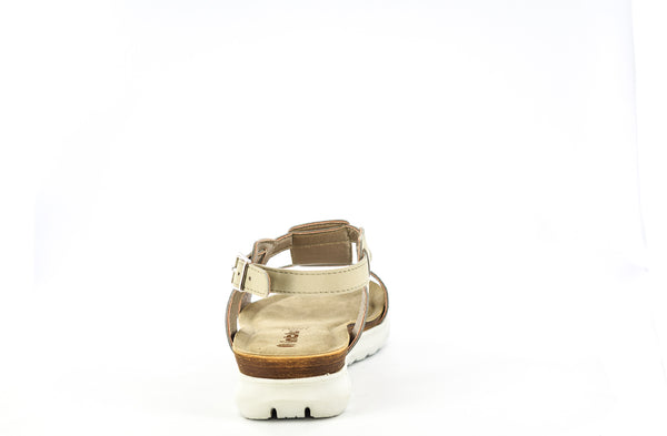 LADIES BEIGE OPEN TOE ANKLE STRAP SUMMER SANDAL