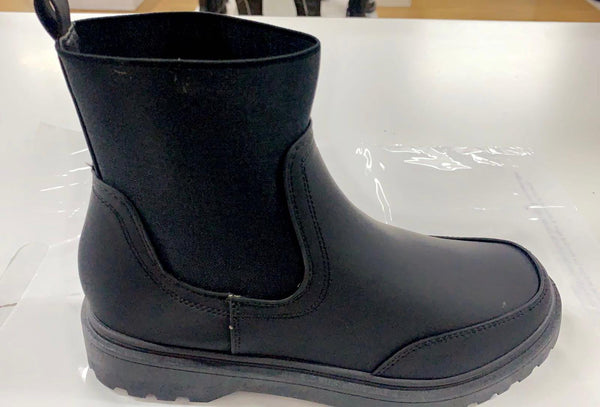 CH5965 LADIES RUBBER CHELSEA BOOT KHAKI AND BLACK