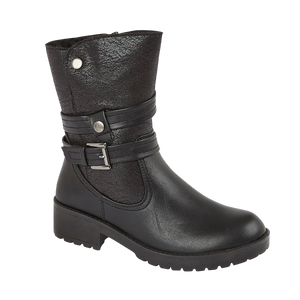 ALICE LADIES CHUNKY SOLE FLEECY LINED ANKLE BOOTS UK SIZE 4-8