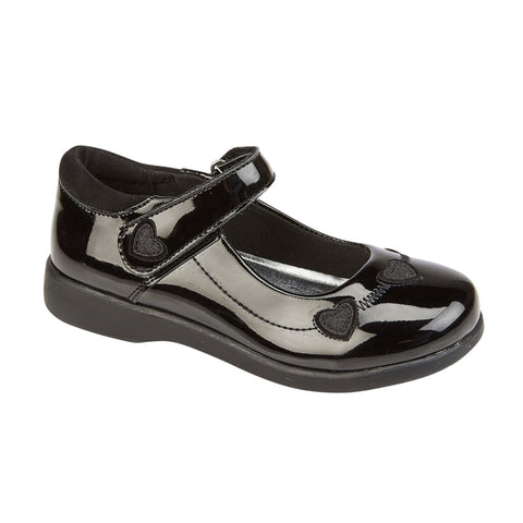 GIRLS BEATRIX BLACK PATENT SCHOOL SHOES