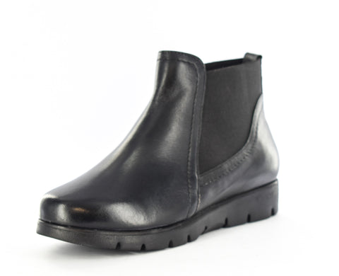 Ladies Black Leather Inside Zip Chelsea/ Ankle Boot