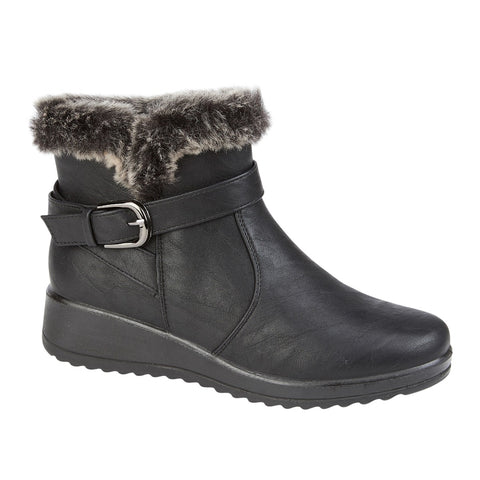 EMILY Ladies fleecy lined ankle boot with strap uk sizes 3-8