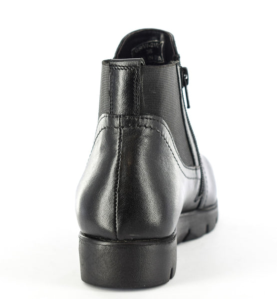 Ladies Black Leather Inside Zip Chelsea/ Ankle Boot