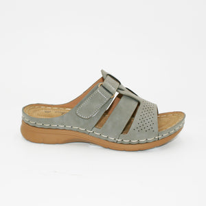 GS7631 LADIES GREY VELCRO COMFORT MULE