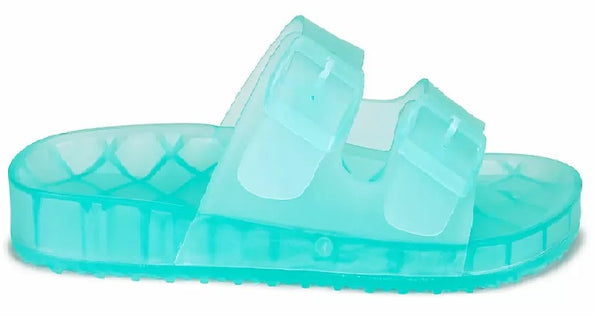 HI5926 LADIES DOUBLE STRAP CLEAR JELLY SLIDES UK SIZE 3-8