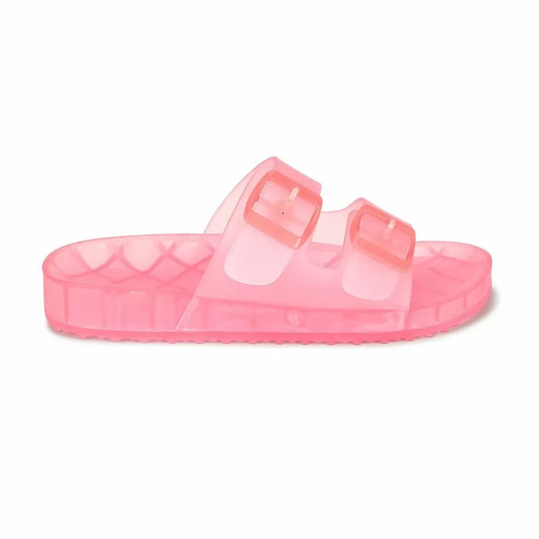 HI5926 LADIES DOUBLE STRAP CLEAR JELLY SLIDES UK SIZE 3-8