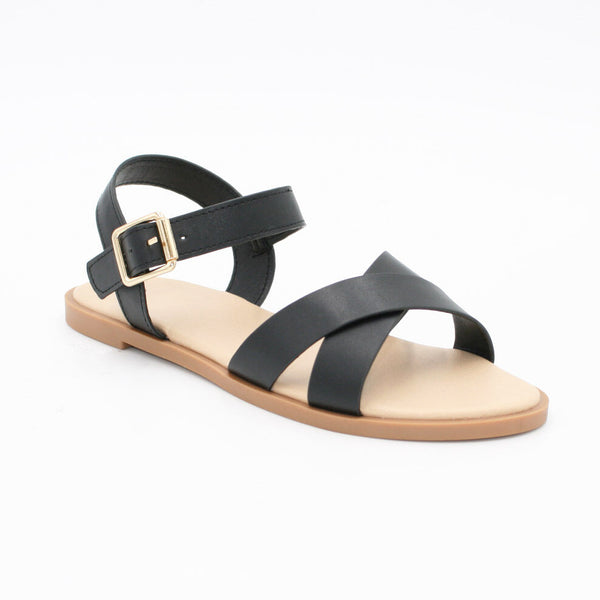 LS7837 LADIES CROSS STRAP FLAT SUMMER SANDAL