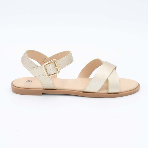 LS7837 LADIES CROSS STRAP FLAT SUMMER SANDAL